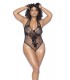 MOD. 1115X FLORAL FISHNET BODYSUIT SCHWARZ OSX