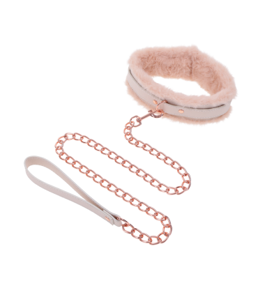 PEACHES 'N CREAME PELZHALSBAND & LEINE
