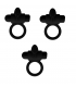 2 + 1 E9 BLACK RECHARGEABLE VIBRATING RING