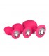 SET 3 PLUGS SILICONA CON PIEDRA