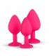 SET 3 PLUGS SILICONA CON PIEDRA