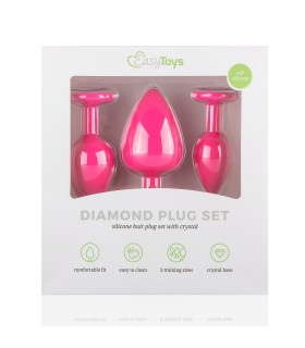 SET 3 PLUGS SILICONA CON PIEDRA