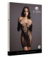 Schwarzes Netzkleid mit Ärmeln, Einheitsgröße