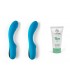 2 VIBRATEURS RECHARGEABLES V5 BLEU + 1 LUBRIFIANT BIO À BASE D'EAU 50 ML