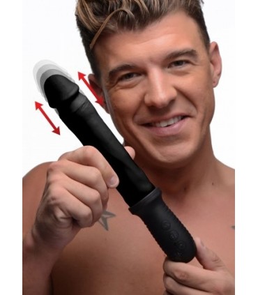 BLACK SILICONE USB VIBRATOR-IMPRESSOR 29"20 CM