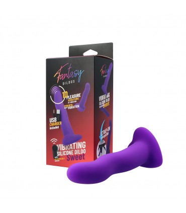 VIBRATING SILICONE DILDO "SWEET" W/ REMOTE CONTROL