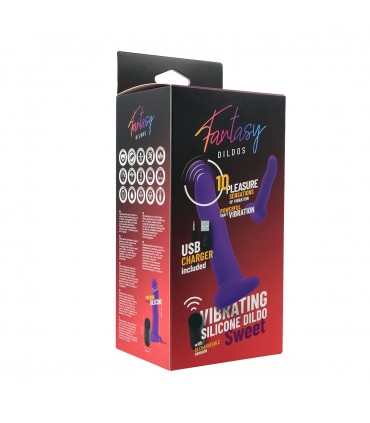 VIBRATING SILICONE DILDO "SWEET" W/ REMOTE CONTROL