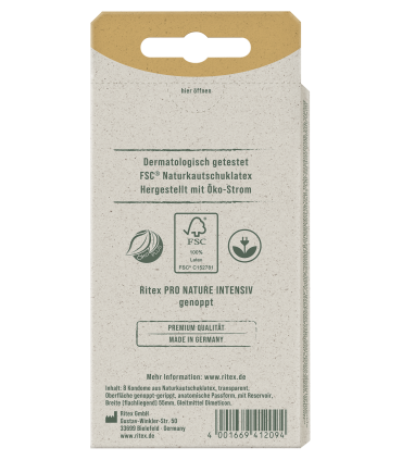 PRÉSERVATIFS RITEX PRO INTENSIF 8 UNITÉS