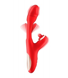 VIBRATEUR JOYFULLY TRIPLE STIMULATION ROUGE