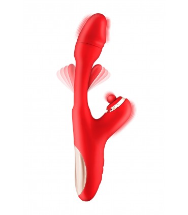 VIBRATEUR JOYFULLY TRIPLE STIMULATION ROUGE