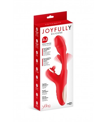 VIBRATEUR JOYFULLY TRIPLE STIMULATION ROUGE