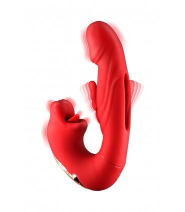 VIBRATEUR KISSY TRIPLE STIMULATION ROUGE
