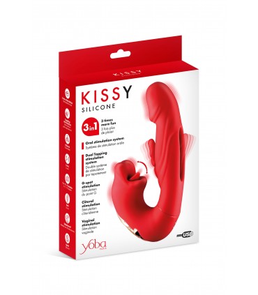 VIBRATEUR KISSY TRIPLE STIMULATION ROUGE