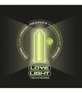 LOVE LIGHT TECHNOSEX GLOW CONDOMS 12 UNITS