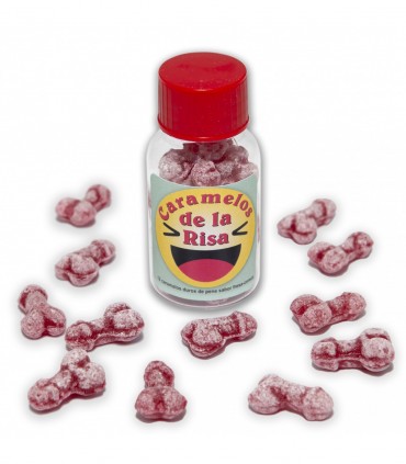 PACK OF 12 JARS OF 10 UNITS OF STRAWBERRY-CHERRY LAUGHING PITO CANDIES