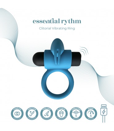 ANILLO VIBRADOR E9 AZUL RECARGABLE