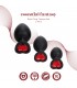 SET PLUG X3 E14 SILICONA NEGRO-RUBÍ CORAZÓN
