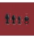 SET PLUG X3 E14 SILICONA NEGRO-RUBÍ CORAZÓN