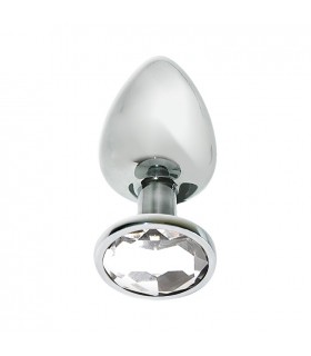 PACK OF 12 METAL PLUGS WITH CLEAR STONE S