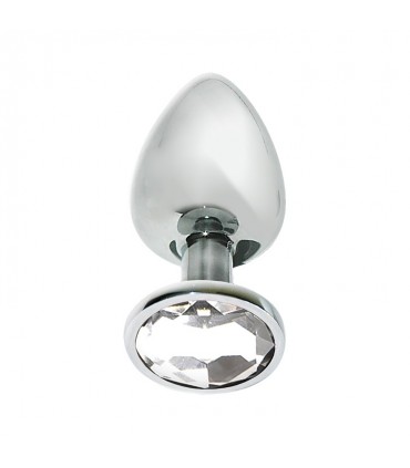 PACK OF 12 METAL PLUGS WITH CLEAR STONE S