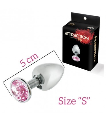 PACK 12 PLUG METÁLICO CON PIEDRA ROSA S