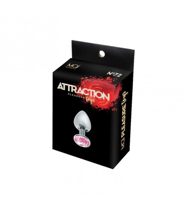 PACK 12 PLUG METÁLICO CON PIEDRA ROSA S