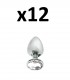PACK 12 PLUG METÁLICO CON PIEDRA CLARO S