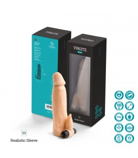 REALISTISCHE PENISHÜLLE S3 FLEISCH 16'2 CM MIT VIBRATION