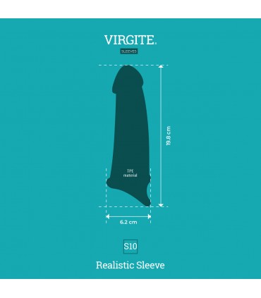 GAINE PÉNIS RÉALISTE S10 TRANSPARENTE 17'80 CM