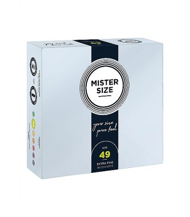 PRESERVATIVOS MISTER SIZE PURE FEEL EXTRA FINO 49 MM 36 UDS