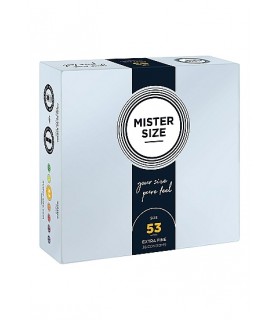 PRESERVATIVOS MISTER SIZE PURE FEEL EXTRA FINO 53 MM 36 UDS