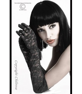 CR3071 GUANTES NEGROS DE ENCAJE