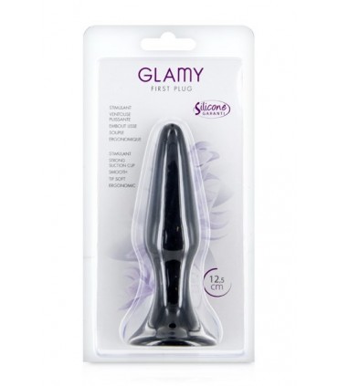 PLUG EN SILICONE GLAMY NOIR MOYEN