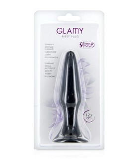 LARGE BLACK GLAMY SILICONE PLUG