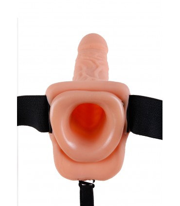 STRAP-ON CAVO DA 7" CON SFERE CHIARO/NERO