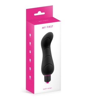 HAPPY WINKY BLACK SILICONE VIBRATOR