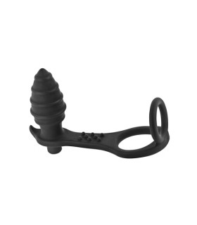 PENIS RING WITH SILICONE VIBRATOR PLUG AP071