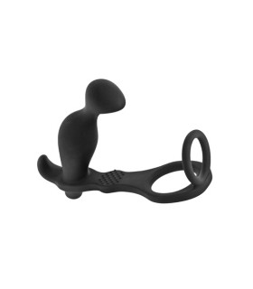 PENIS RING WITH SILICONE VIBRATOR PLUG AP070