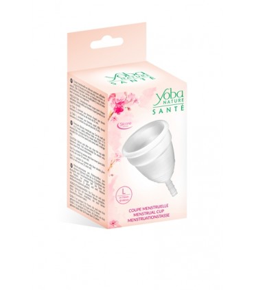 WEISSE MENSTRUALSCUP AUS SILIKON GRÖSSE L