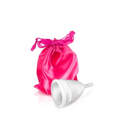 WEISSE MENSTRUALSCUP AUS SILIKON GRÖSSE L
