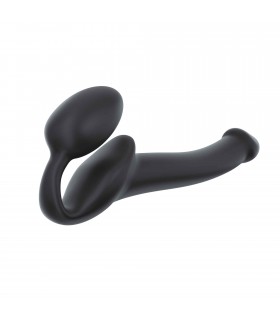 ARNÉS DILDO STRAP-ON FLEXIBLE SILICONA SUAVE NEGRO S