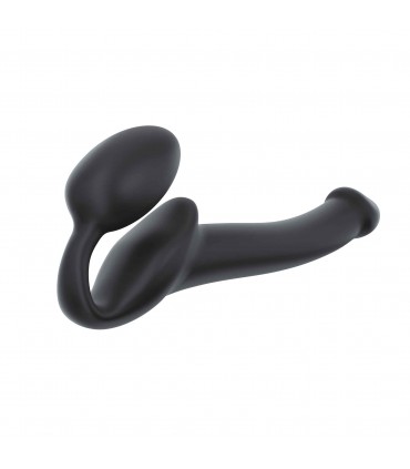 ARNÉS DILDO STRAP-ON FLEXIBLE SILICONA SUAVE NEGRO S