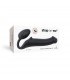 HARNAIS DILDO STRAP-ON FLEXIBLE SILICONE SOUPLE NOIR L