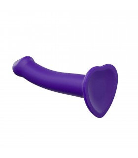 DILDO WITH SUCTION CUP SUITABLE HARNESS DUAL DENSITY FLEXIBLE VIOLET L