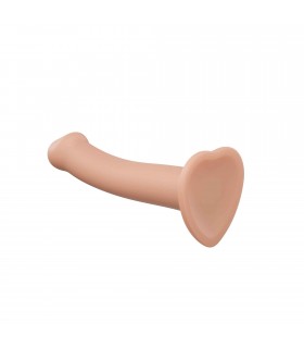 DILDO WITH SUCTION CUP SUITABLE HARNESS DUAL DENSITY FLEXIBLE NUDE S