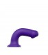 DILDO WITH SUCTION CUP SUITABLE HARNESS DUAL DENSITY FLEXIBLE VIOLET XL