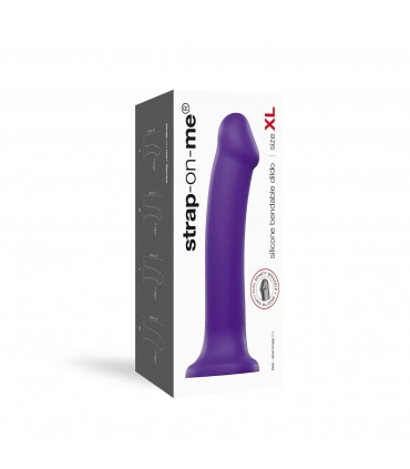 DILDO WITH SUCTION CUP SUITABLE HARNESS DUAL DENSITY FLEXIBLE VIOLET XL
