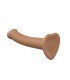 DILDO MIT SAUGNAPF GEEIGNETES HARNESS DUAL DENSITY FLEXIBLE CARAMEL L