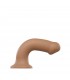 DILDO AVEC VENTOUSE HARNAIS ADAPTÉ DOUBLE DENSITÉ SOUPLE CARAMEL XL