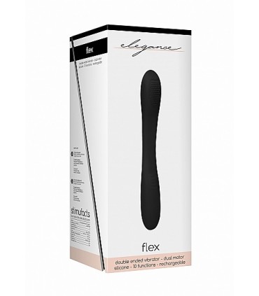 ULTRAFLEXIBLE DOUBLE ENDED BLACK RECHARGEABLE VIBRATOR